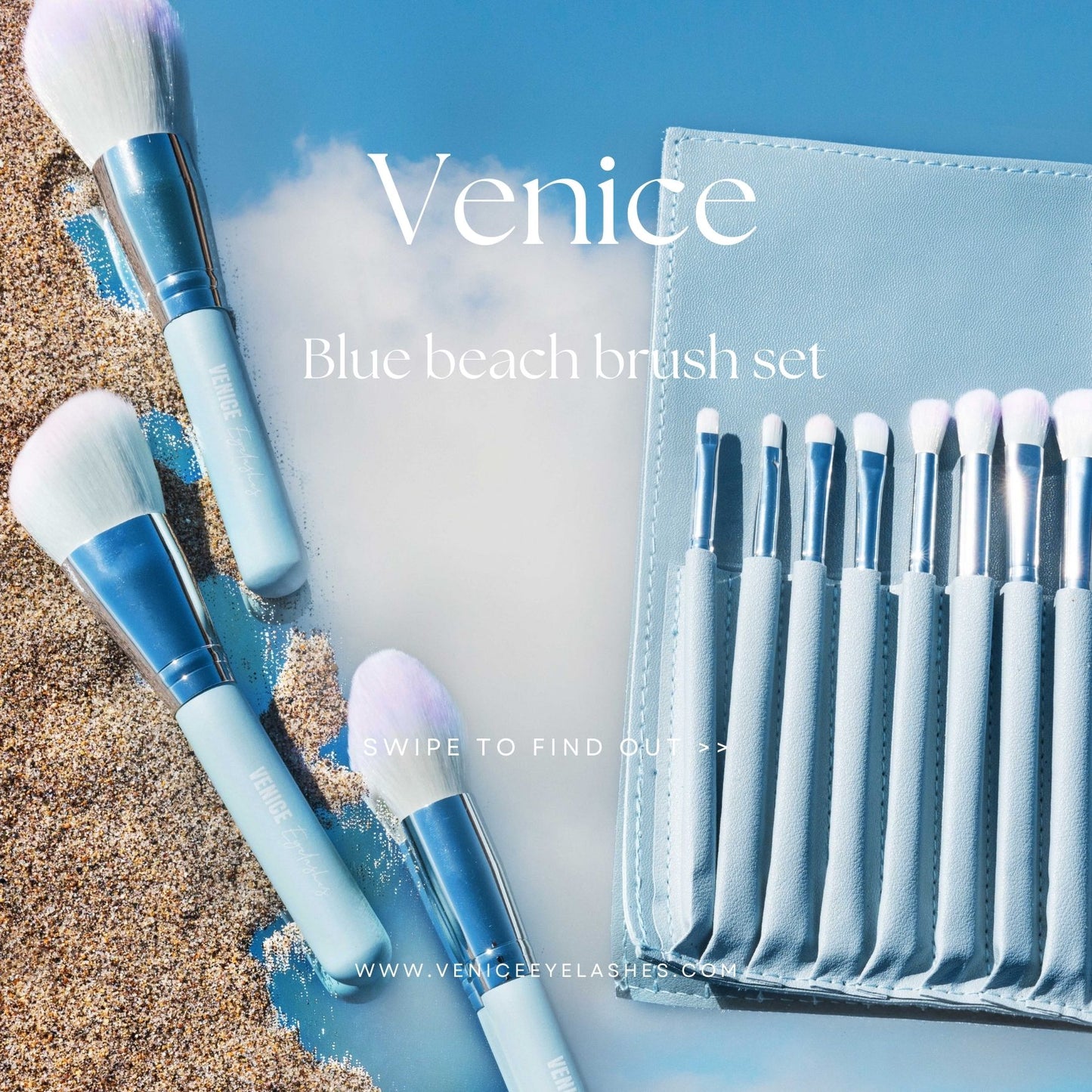 Venice Blue Beach brush set