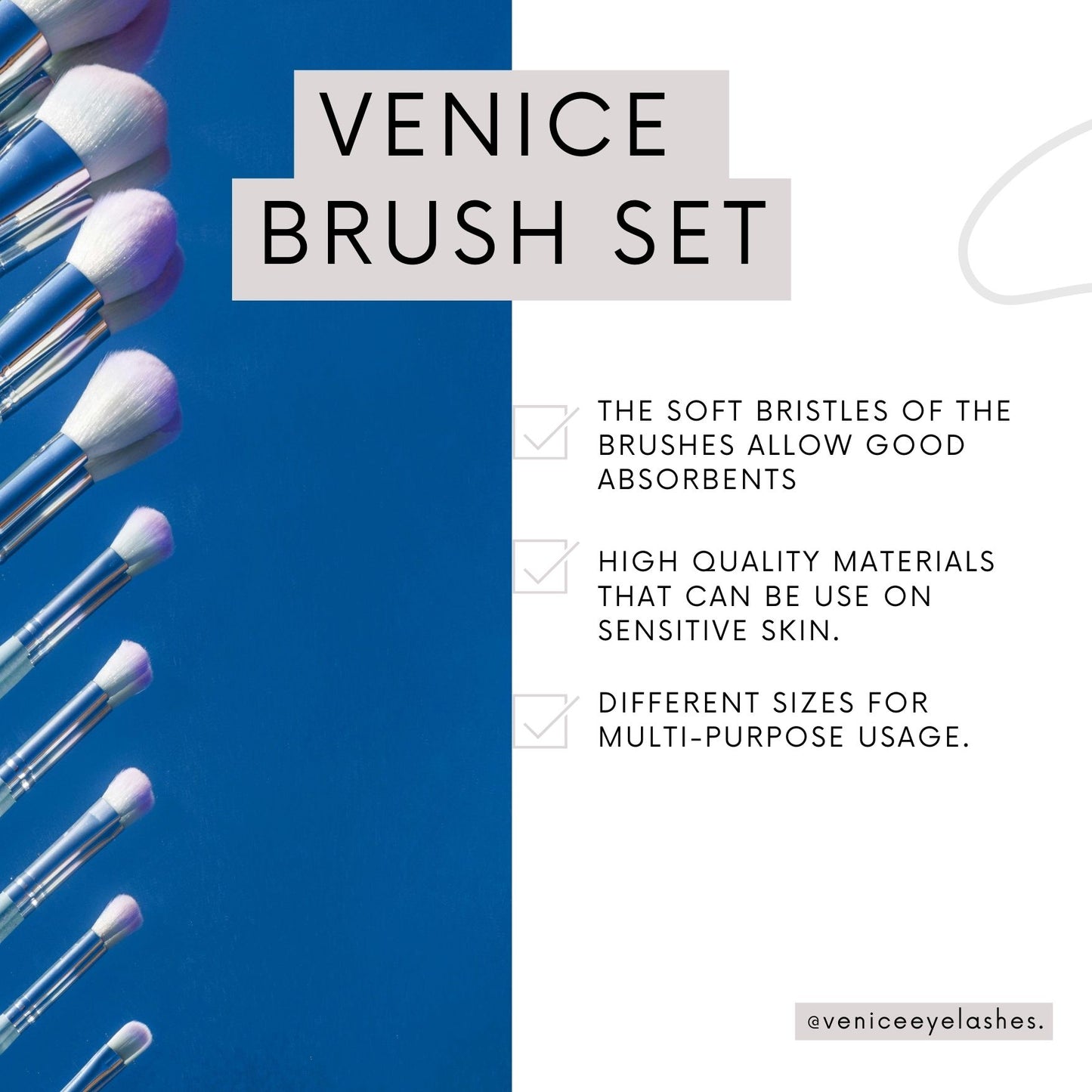 Venice Blue Beach brush set